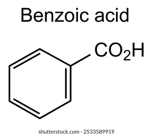 Estrutura química do ácido benzoico, substância medicamentosa