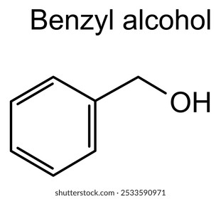 Estrutura química do álcool benzílico, substância medicamentosa