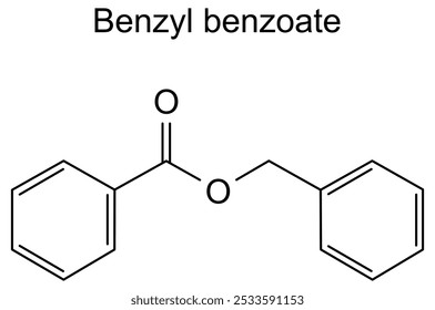 Estrutura química do benzoato de benzilo, substância medicamentosa