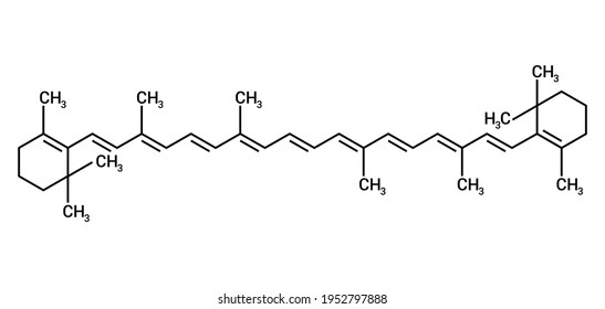 chemical structure of beta-carotene (C40H56)