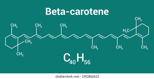 chemical structure of beta-carotene (C40H56)