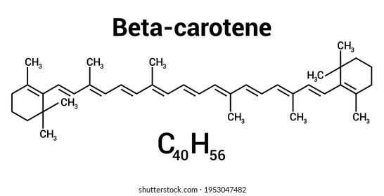 chemical structure of beta-carotene (C40H56)