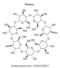 Estrutura química do betadex, substância medicamentosa