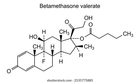 Estrutura química do valerato de betametasona, substância medicamentosa