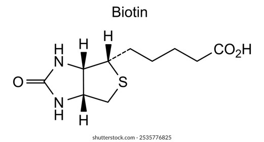 Estrutura química da biotina, substância medicamentosa