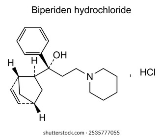 Estrutura química do cloridrato de biperideno, substância medicamentosa