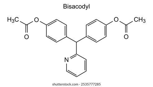 Estrutura química do bisacodil, substância medicamentosa