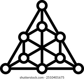 Chemical structure black line icon. Scientific logo