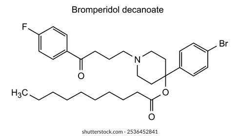 Estrutura química do decanoato de bromperidol, substância medicamentosa