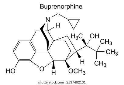 Estrutura química da buprenorfina, substância medicamentosa