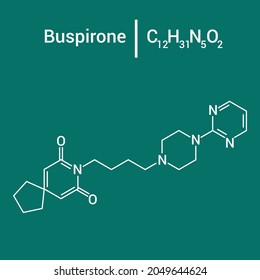 chemical structure of Buspirone (C21H31N5O2)