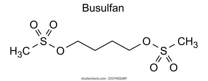 Estrutura química do busulfan, substância medicamentosa