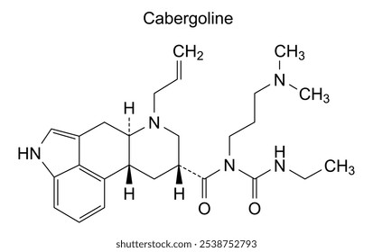 Estrutura química da cabergolina, substância medicamentosa