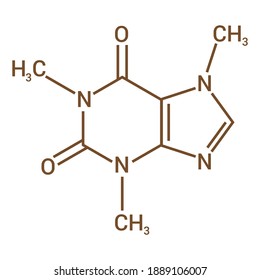 chemische Struktur des Koffeins (C8H10N4O2)