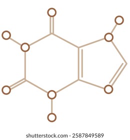 Chemical structure of caffeine. Flat vector.