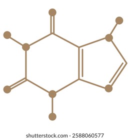 Chemical structure of caffeine. Flat vector.