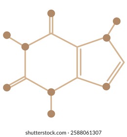 Chemical structure of caffeine. Flat vector.