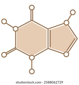 Chemical structure of caffeine. Flat vector