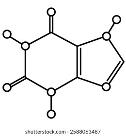 Chemical structure of caffeine. Flat vector