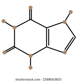 Chemical structure of caffeine. Flat vector