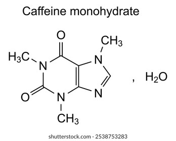 Chemische Struktur von Koffein-Monohydrat, Arzneistoff