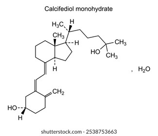 Estrutura química do calcifediol monohidratado, substância medicamentosa