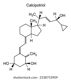 Estrutura química do calcipotriol, substância medicamentosa