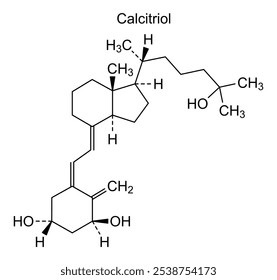 Estrutura química do calcitriol, substância medicamentosa