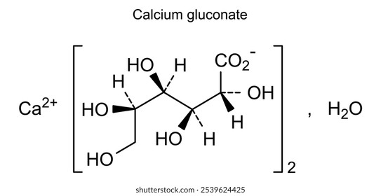 Estrutura química do gluconato de cálcio, substância medicamentosa