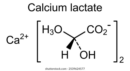 Estrutura química do lactato de cálcio, substância medicamentosa