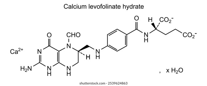 Estrutura química do levofolinato de cálcio hidratado, substância medicamentosa