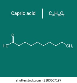 Chemical Structure Capric Acid C10h20o2 Stock Vector (Royalty Free ...