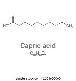 Chemical Structure Capric Acid C10h20o2 Stock Vector (Royalty Free ...