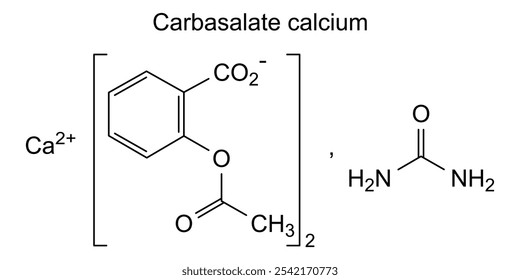 Estrutura química do carbasalato de cálcio, substância medicamentosa