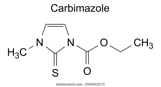 Estrutura química do carbimazol, substância medicamentosa