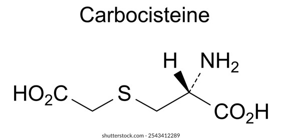 Estrutura química da carbocisteína, substância medicamentosa