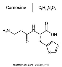 chemical structure of Carnosine (C9H14N4O3)