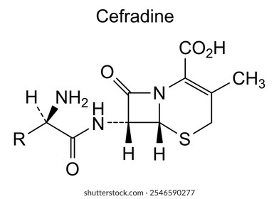 Estrutura química da cefradina, substância medicamentosa