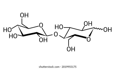 chemical structure of Cellobiose (C6H7(OH)4O)2O