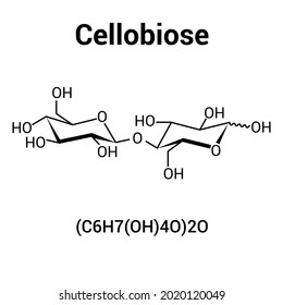 chemical structure of Cellobiose (C6H7(OH)4O)2O