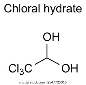 Estrutura química do hidrato de cloral, substância medicamentosa