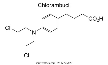 Estrutura química do clorambucil, substância medicamentosa