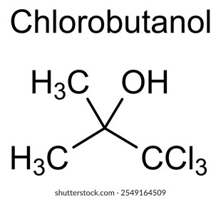 Estrutura química do clorobutanol, substância medicamentosa