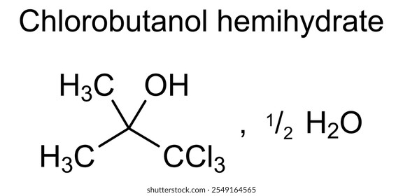 Estrutura química do hemi-hidrato de clorobutanol, substância medicamentosa