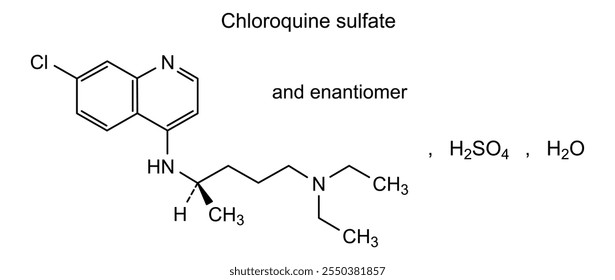 Estrutura química do sulfato de cloroquina, substância medicamentosa