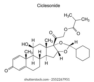 Estructura química de la ciclesonida, sustancia farmacológica
