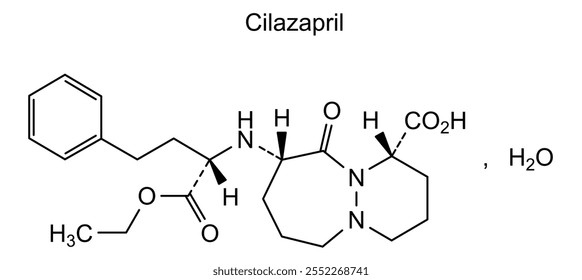 Estructura química del cilazapril, sustancia de la droga