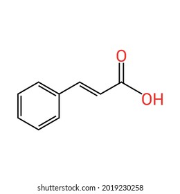 estructura química del ácido cinámico (C9H8O2)