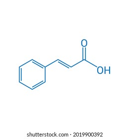 chemical structure of Cinnamic acid (C9H8O2)