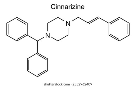 Estructura química de cinarizina, sustancia de fármaco